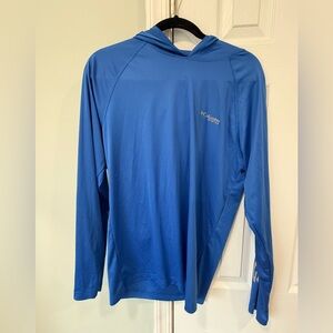 Men’s Columbia PFG Terminal Tackle Long - Sleeve Hoodie Small Blue with Gray